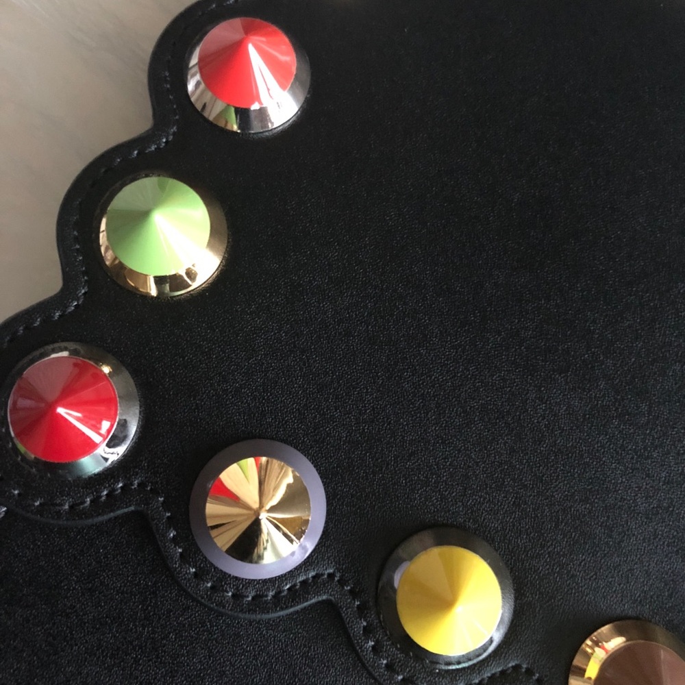 NEW Fendi Calfskin Studded Kan I Shoulder Bag - Picture 5 of 15